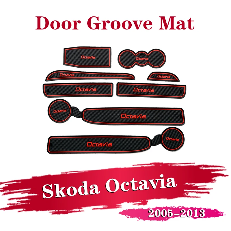 8X для Skoda Octavia A5 2005 2007-2013 MK2 1Z автомобильные аксессуары внутренние ворота Слот колодки Нескользящие чашки коврики противоскользящие двери паз коврик