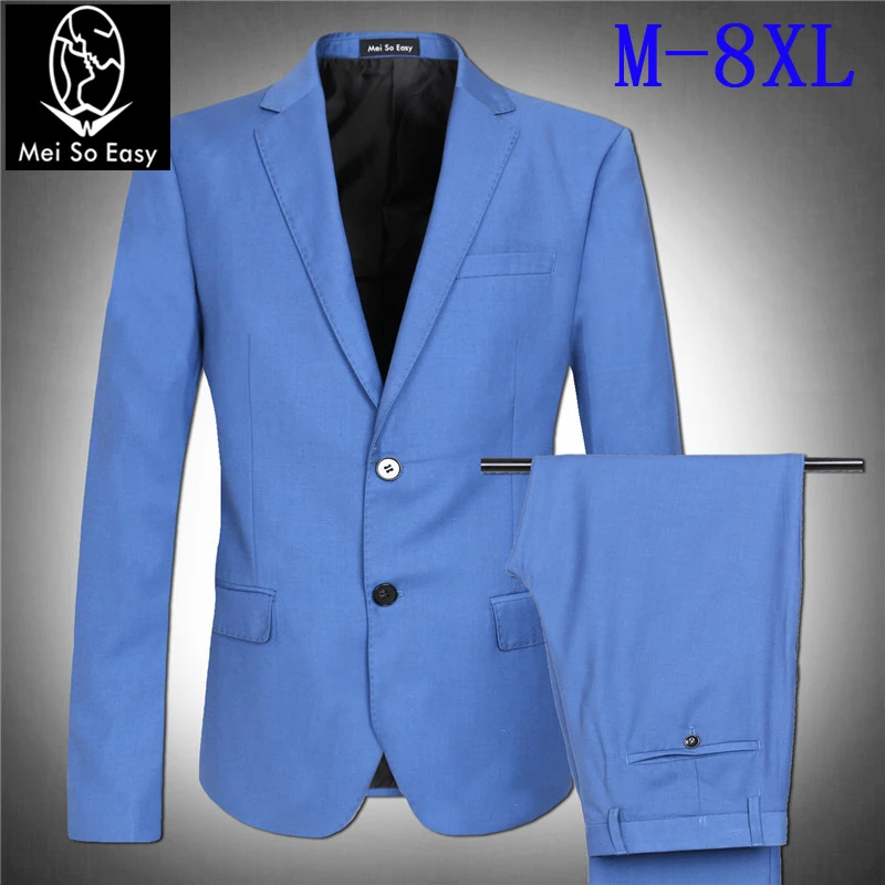 2017 Spring Mens fashion blazer set high quality suit Bead front edge Very large plus size M L