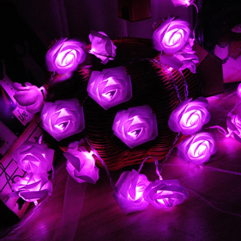 HOT SALE 2M/3M/4M/5M/10M Battery operated LED Rose Flower Christmas holiday String Lights for Valentine Wedding Decoration HOT SALE 2M/3M/4M/5M/10M Battery operated LED Rose Flower Christmas holiday String Lights for Valentine Wedding Decoration