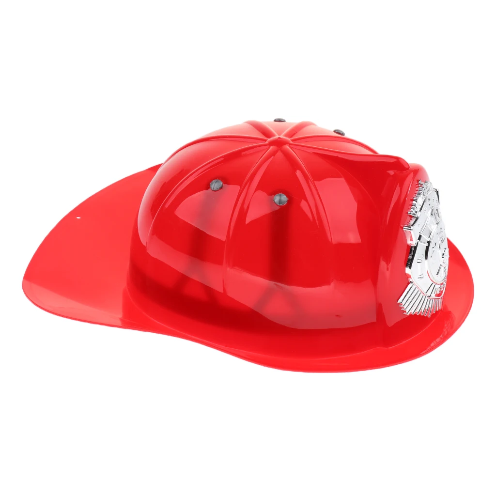 Kid Safety Helmet Pretend Play Fireman Chief Helmet Firefighter Hat Cap Toy