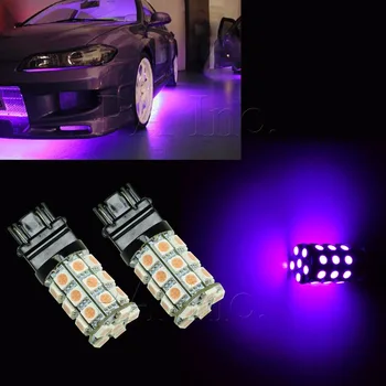 

US Warehouse PA LED 2pcs x Super Bright Purplr Color 30SMD T25 3157 5050 LED Tail Brake Turn LED Car Light 12V