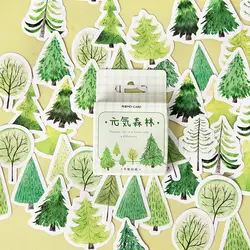 45 шт./партия, зеленые лесные деревья, растение, мини-бумажная наклейка, украшение DIY, ablum дневник в стиле Скрапбукинг, этикетка, наклейка kawaii