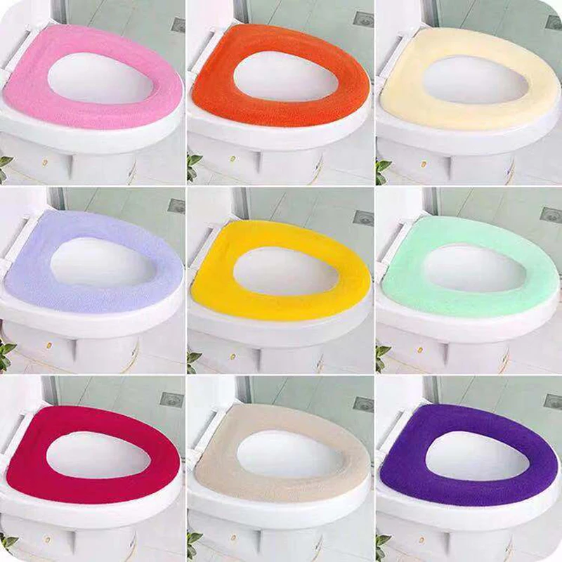 Toilet Seat Cover Bathroom Accessories Set Mat Warm Soft Toilet Cover Seat Lid Pad Bathroom Closestool Protector