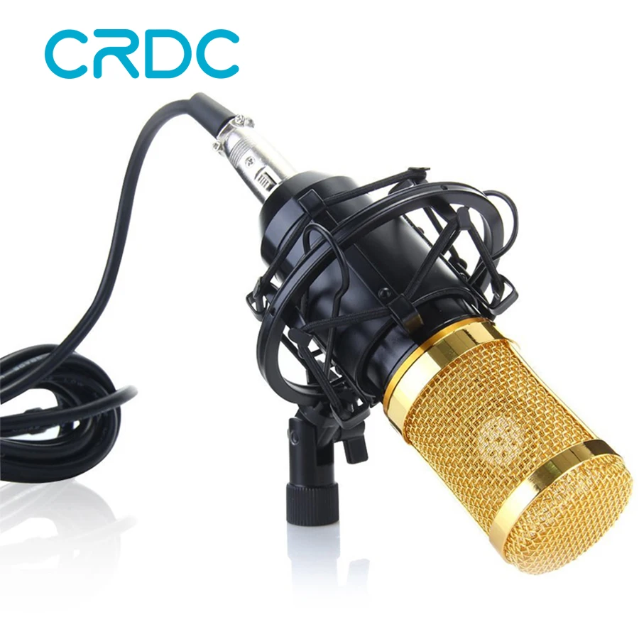 

CRDC NEW BM 800 Computer Microphone 3.5mm Wired Condenser Sound Microphone With Shock Mount For Recording Braodcasting BM-800