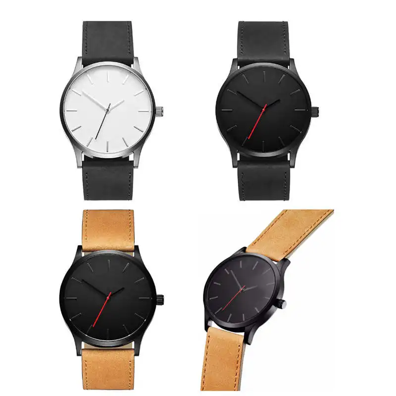 

New Arrive Fashion Business watch men luxury Quartz Large Dial Watch For Men's Matte Belt Wrist Watch #2d18
