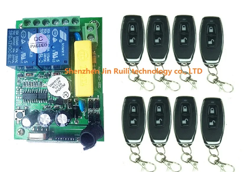 

2016 AC220V 2CH RF Wireless Remote Control Switch With 8pcs Transmitter + Free Shipping
