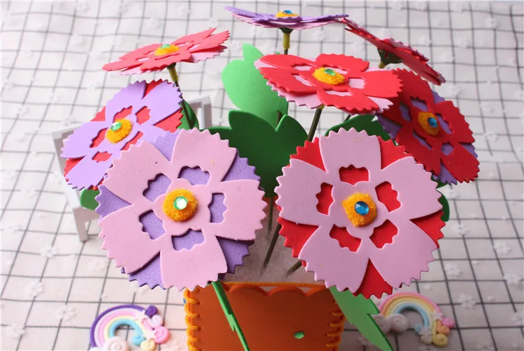 /детский цветочный горшок ручной работы из материала EVA для самостоятельного изготовления, посылка для девочек, игрушки для детского сада, креативный материал BS51