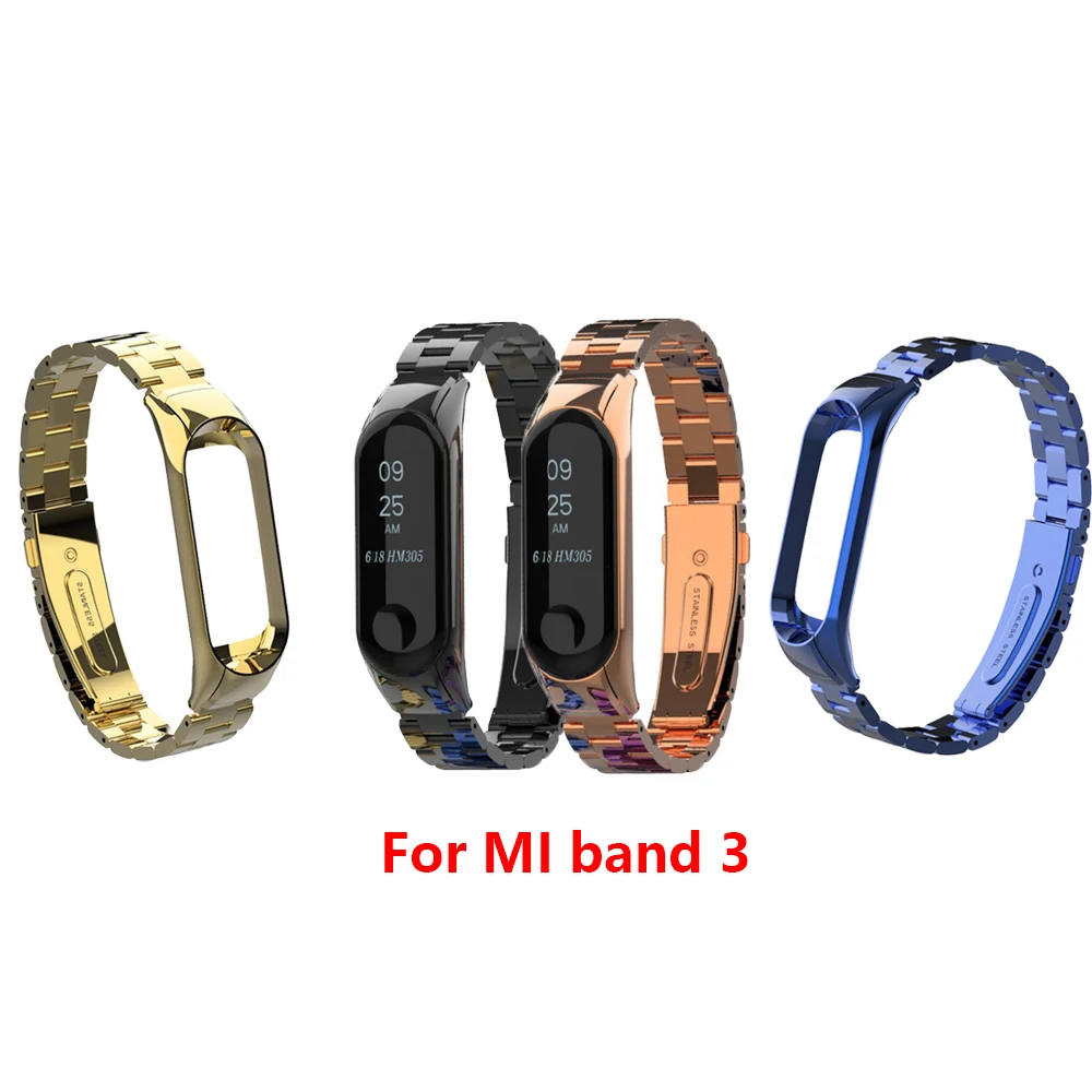 Mi band 4 mi Band 3 металлический ремешок из нержавеющей стали для xiaomi mi band 3 металлический браслет xiaomi mi band 3 браслеты Pulseira