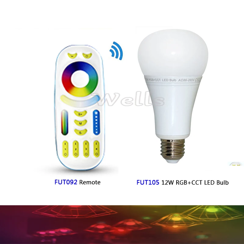 

Mi.Light 2.4G 12W E27 RGB+CCT Wireless LED Bulb Dimmable 2 in 1 Smart LED Light + FUT092 2.4G RF Remote