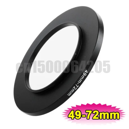Бесплатная доставка Черное повышающее кольцо фильтра 49 мм до 72 мм|step ring|step up ringfilter
