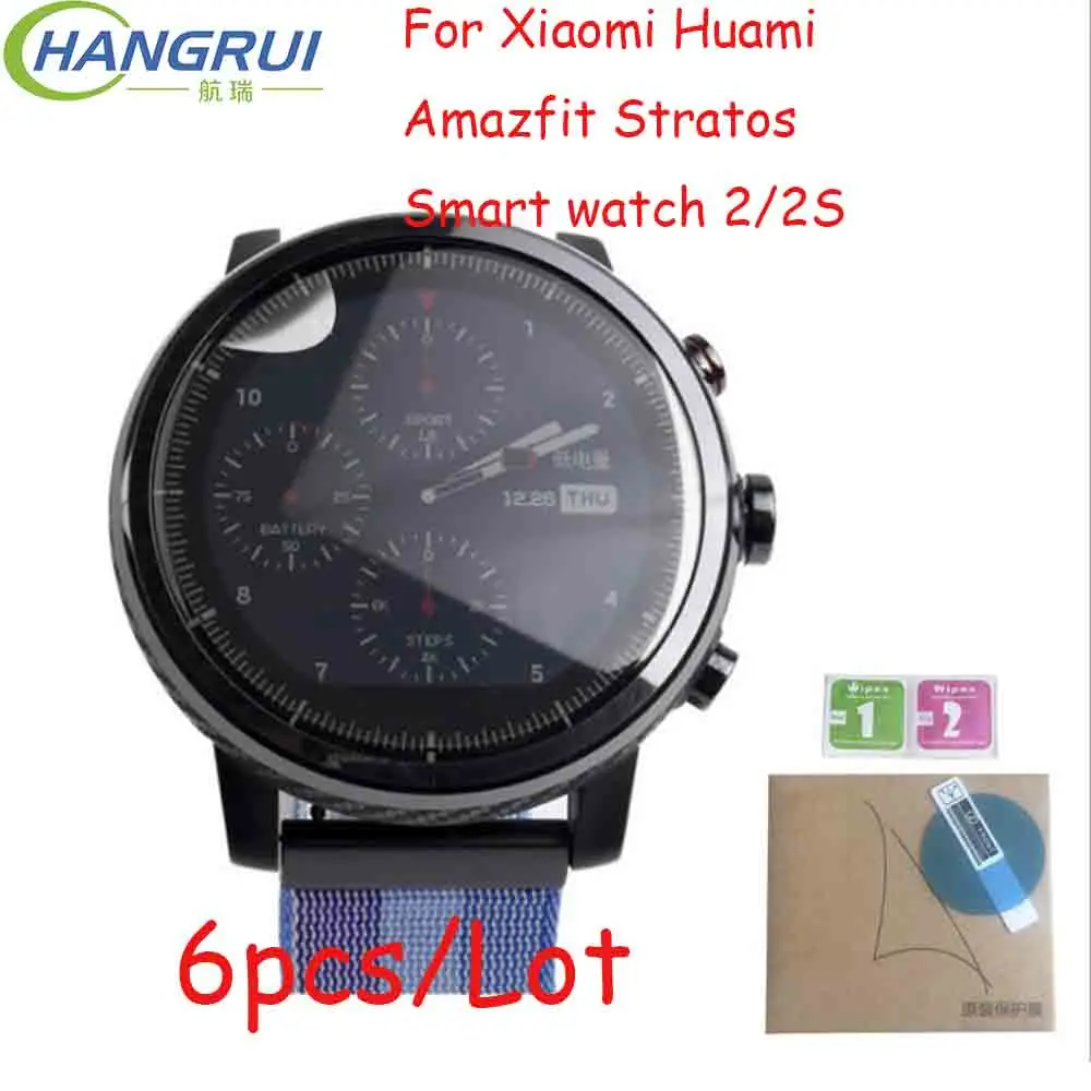 6 шт. пленка для Xiaomi Huami Amazfit Stratos Sport Smartwatch 2/2S прозрачная защитная пленка для экрана(не закаленное стекло