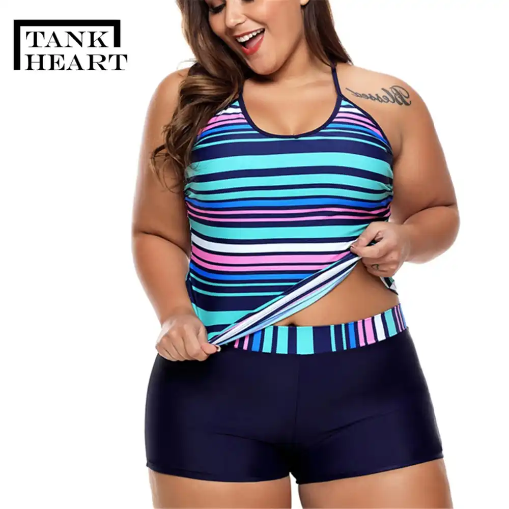 Biquini Plus Size Swimwear Women Tankini Set Two Piece Swimsuit with