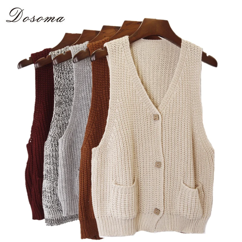 cardigan vest women 2016 fashion knitting vest top sleeveless v neck
