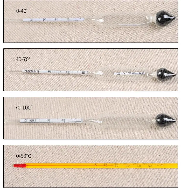 Точные три группы 0-100 градусов спиртовой Ареометр тест на алкоголь концентрация термометр тест на ликер er анализатор