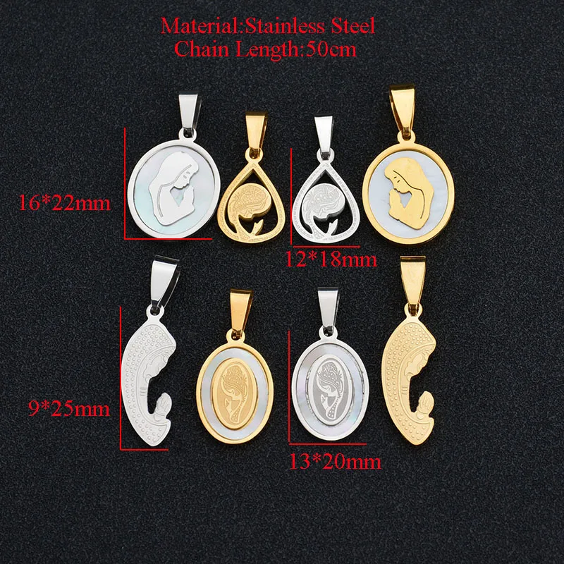 Ожерелье с кулоном из нержавеющей стали UZone|jesus piece|virgin marynecklace stainless steel |
