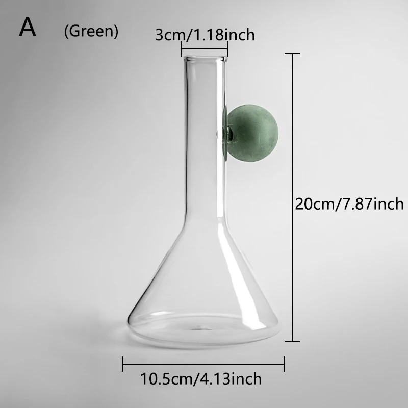 Прозрачная ваза Гидропонные вазы для растений в скандинавском стиле цветочный горшок гипсовая ваза стеклянные настольные растения домашний бонсай украшение стола - Цвет: A(Green)