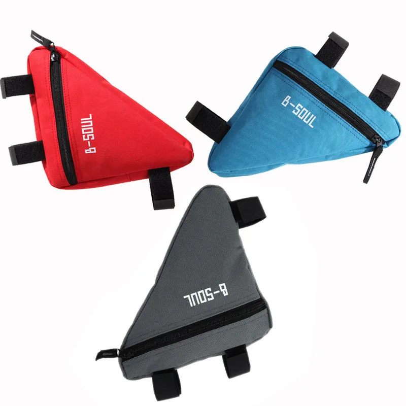 Perfect Mountain Bike Bag Front Tube Frame Triangle Wallet Cell Phone Pouch Waterproof Holder Saddle Cycling Bicycle Bag Red Blue Grey 3