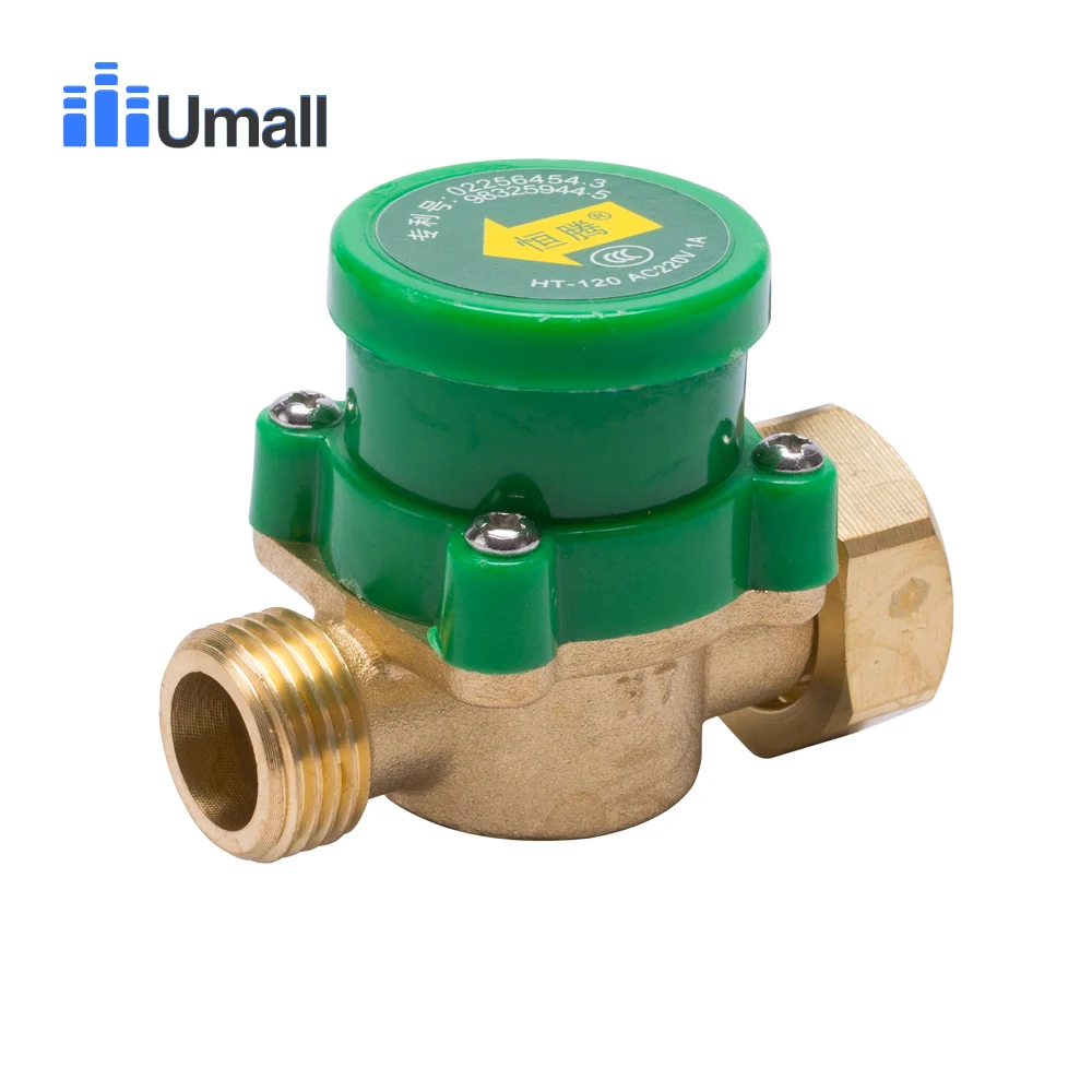

HT120 Thread G1 To G1/2 Full Copper Water Pressure Control Boosting Circulation Pump Adjustable Maintenance Flow Sensor Switch