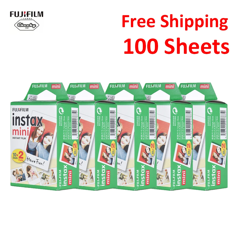 

Original 100 Sheets Fujifilm Instax Mini Film Photo Paper Snapshot Album Instant Print for Fujifilm Instax Mini 7s/8/25/90/9