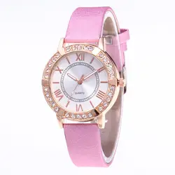 Новый для женщин часы кожаный браслет кварцевые наручные часы для женщин модные женские часы Montre Femme Reloj Mujer