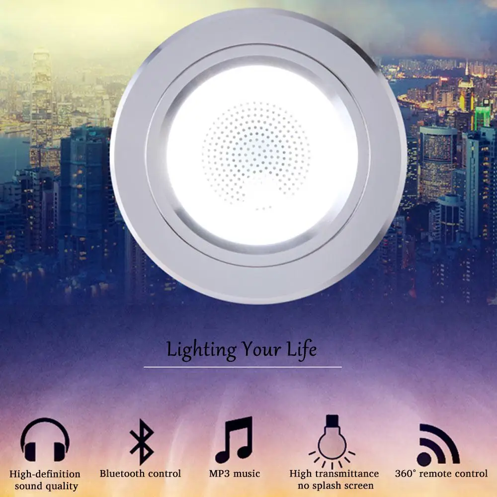

LumiParty 2PCS LED Color Changing Bluetooth Ceiling Light Lamp 4.0 Music Seiling Lights Smart Creative Decorative Down lights
