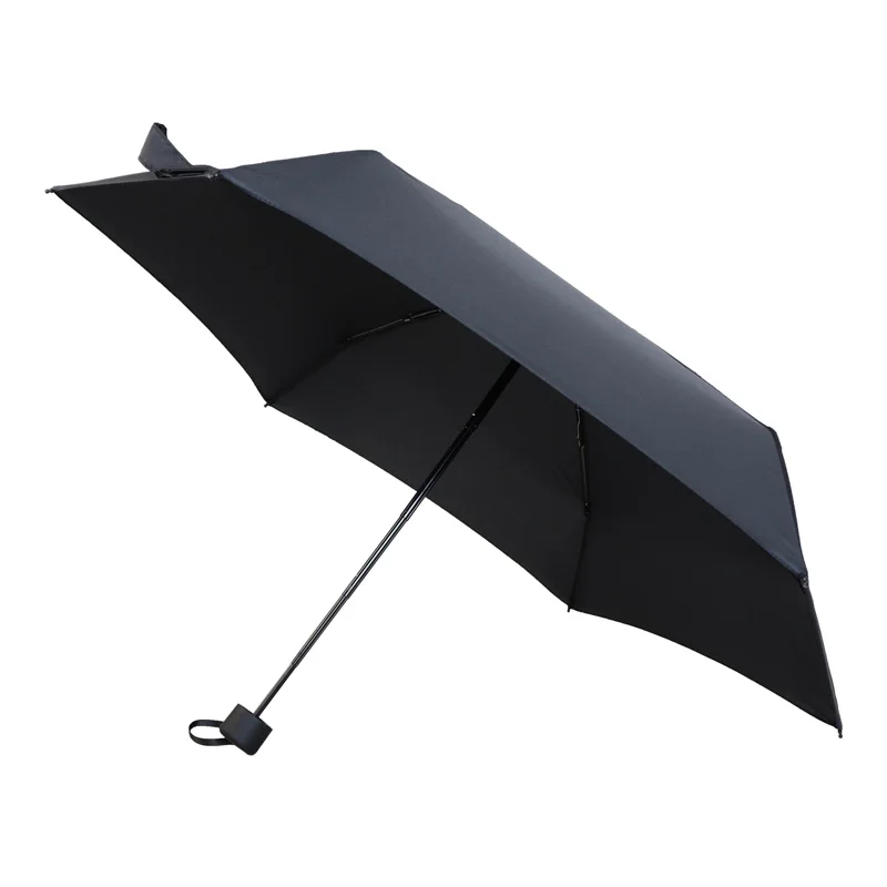 190 г Маленький модный 5 складной зонт для дождя для женщин и мужчин мини-карманный детский зонт для девочек анти-УФ водонепроницаемый портативный дорожный зонтик - Цвет: Black
