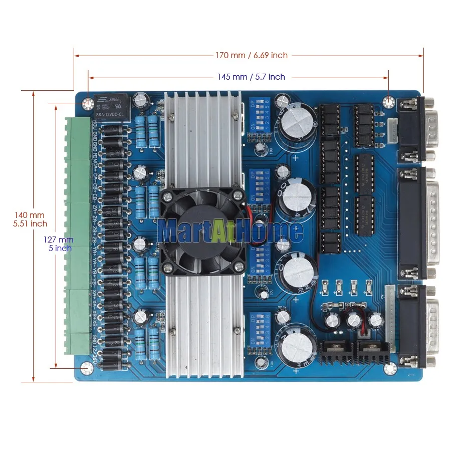 CNC 4 оси TB6560 Драйвер шагового двигателя 12-36 в 1,5-3A Регулируемый Mach3# SM395@ SD