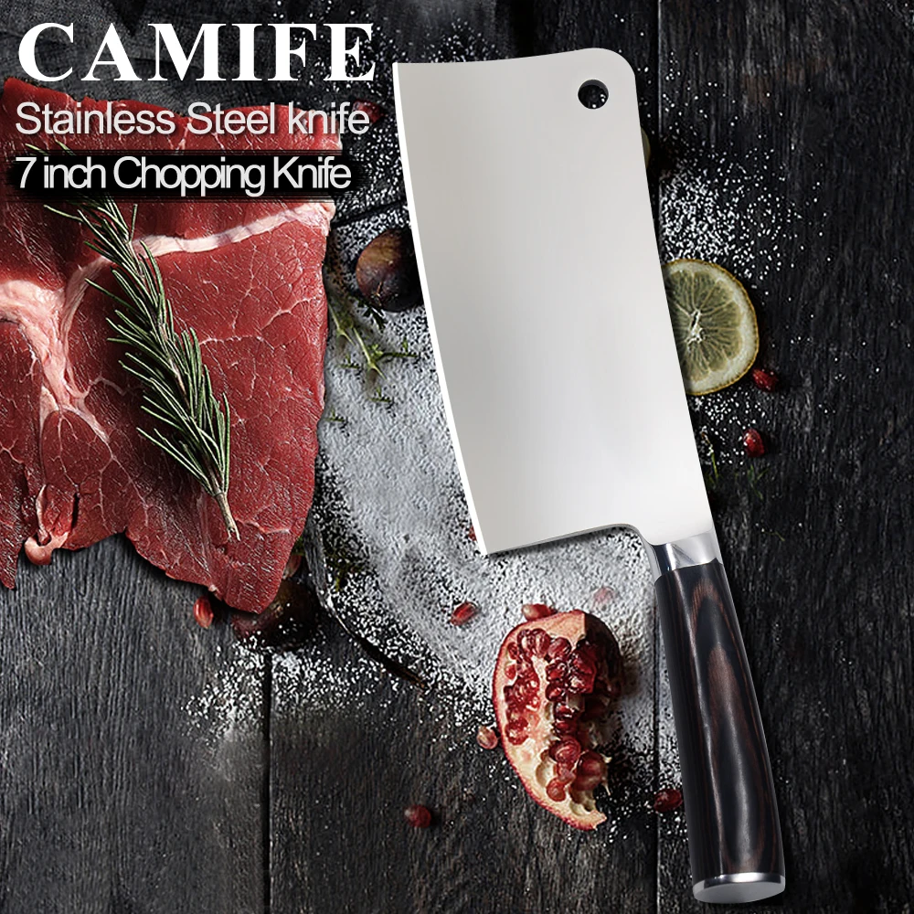 

Cutlery Kitchen Cleaver Knife High Carbon Stainless Steel Knives Butcher Chopper Cleaver 7 inch Stainless Steel Chopping Knife