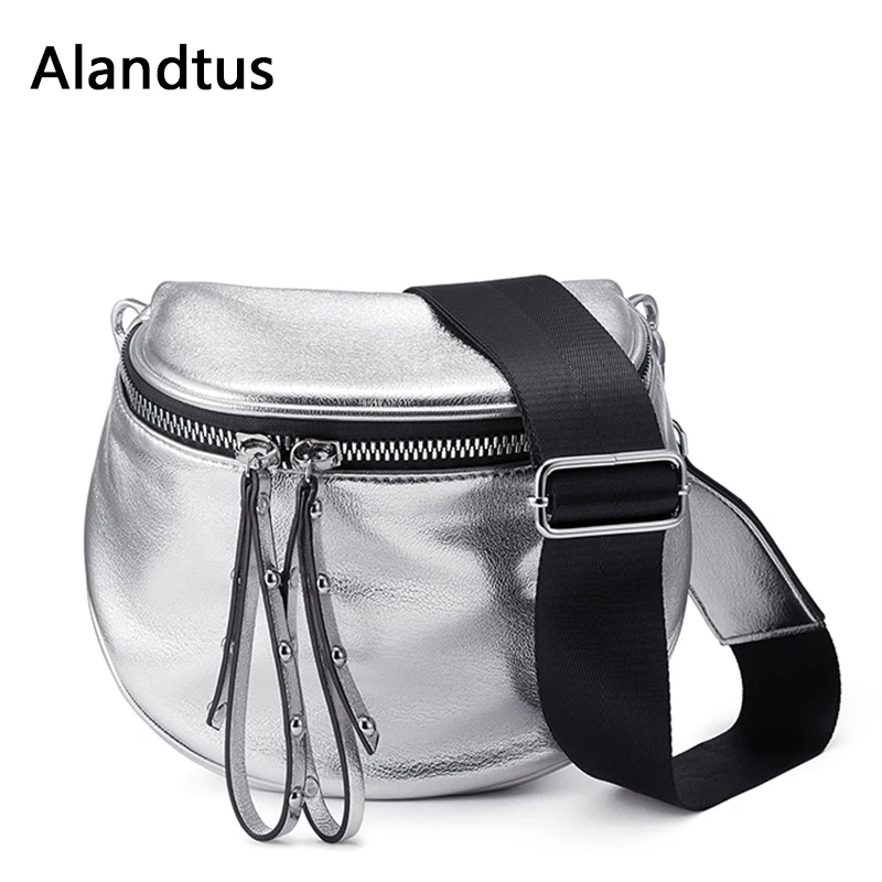 Alandtus сумки через плечо для женщин мягкие кожаные 2019 повседневная женская сумка