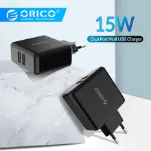 Настенное зарядное устройство ORICO с европейской вилкой, двухпортовое зарядное устройство для мобильного телефона 5V2. 4A 15 Вт, USB зарядное устройство для путешествий, портативное зарядное устройство для телефона, планшета