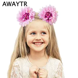 AWAYTR повязки Для женщин девочек аксессуары для волос 2019 Новый прекрасный цветок хлопка головной убор дети Симпатичные повязки для волос