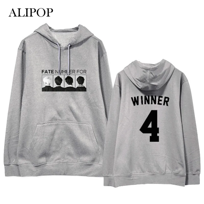 Grey Thick ALIPOP поп победитель судьба номер для альбом толстовка с капюшоном толстовки одежда пуловер Отпечатано свитер с длинными рукавами WY474 - Цвет: Grey Thick