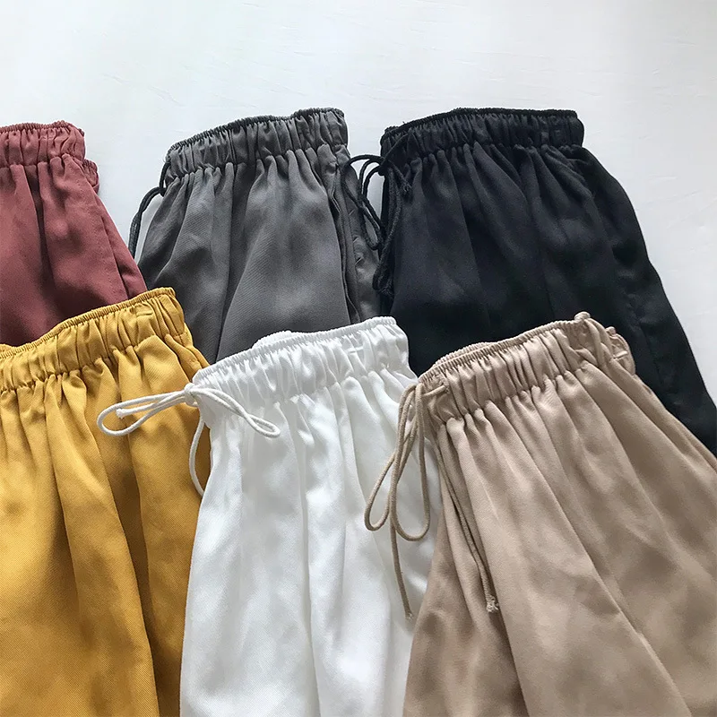 Летние повседневные женские шорты с высокой талией и завязками, 7 цветов, женские шорты