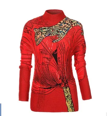 FREE SHIPPING fashion fold long-sleeved new sexy T-shirt women print Slim T-shirt IN STOCK
