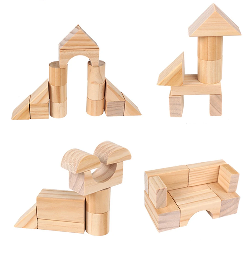 100 PcsLot Environmental Wooden Building Blocks Set Toys for Children Wooden Rainbow Educational Toy Montessori Stacking Cubes (13)
