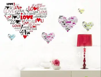 

Sweet Love Heart Sticker Hot selling Print type DIY Decoration Wall Sticker