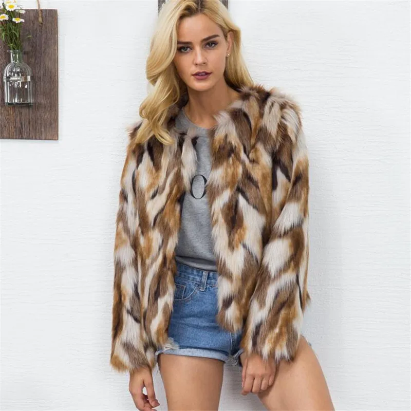 Manteaux xxxl Vison Automne Élégant De Ds50184 S Plus À Pour Fourrure Taille Fluffy Longues Color Manches Manteau Hiver Mixed Femmes Fausse Veste Femme qwTcgFa6