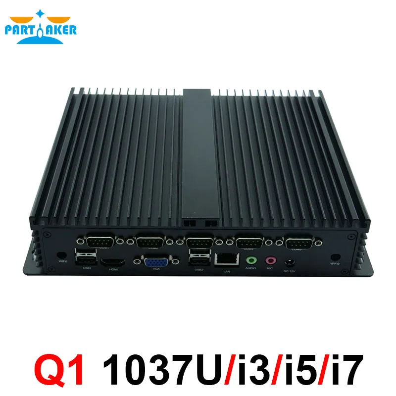 Немощные прочные промышленные компьютеры Celeron 1037U i5 3317u мини ПК без вентилятора с 6