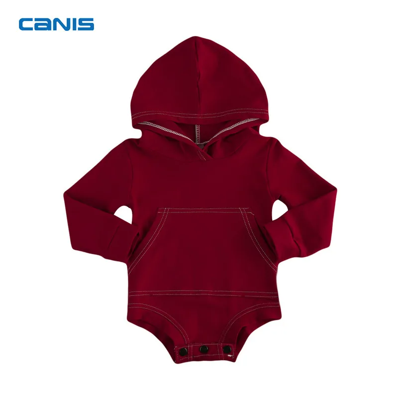 Infant Baby Long Sleeve Romper Newborn Baby Boy Girl Hooded Cotton