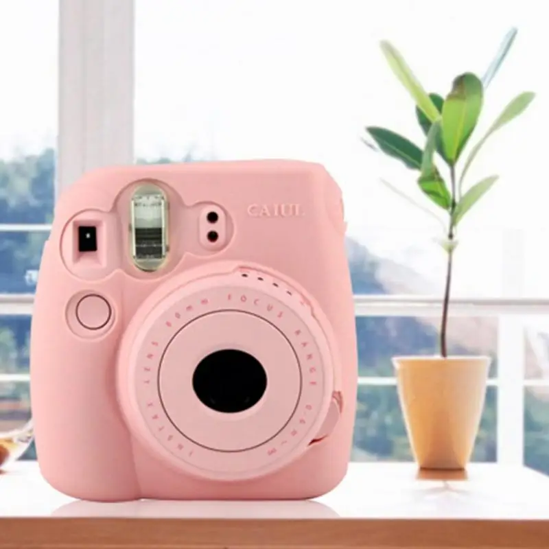 Новый Серебристые мягкий чехол для камеры кожаный силиконовый Fujifilm Instax mini8/8