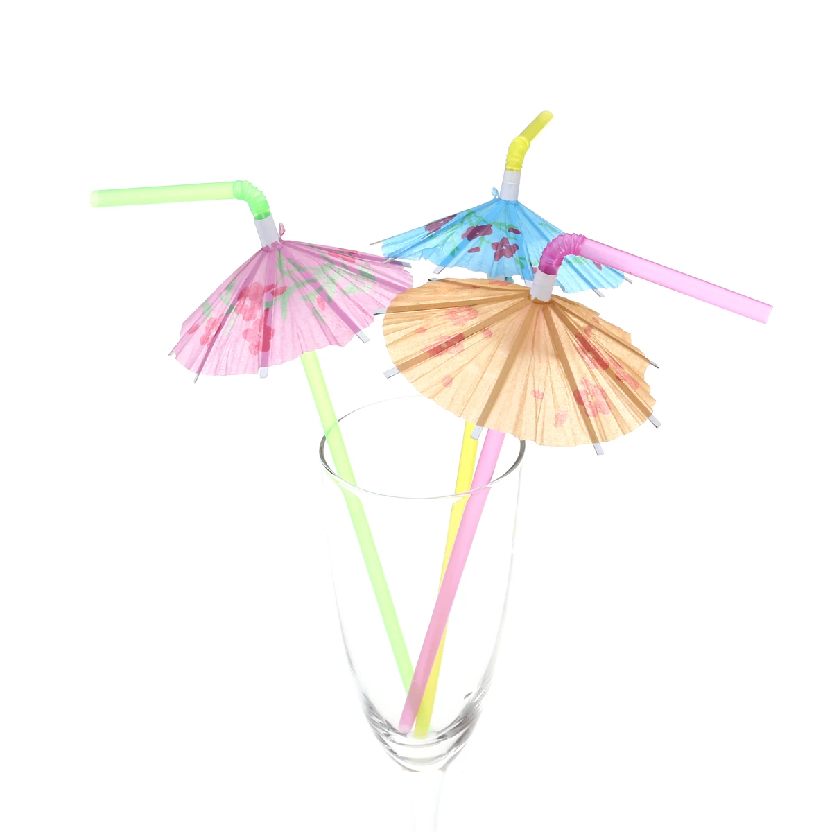 50 шт. флуоресцентный зонтик соломинки одноразовый питьевой присоска для бара клуба DIY напиток для лета пляжа Вечерние