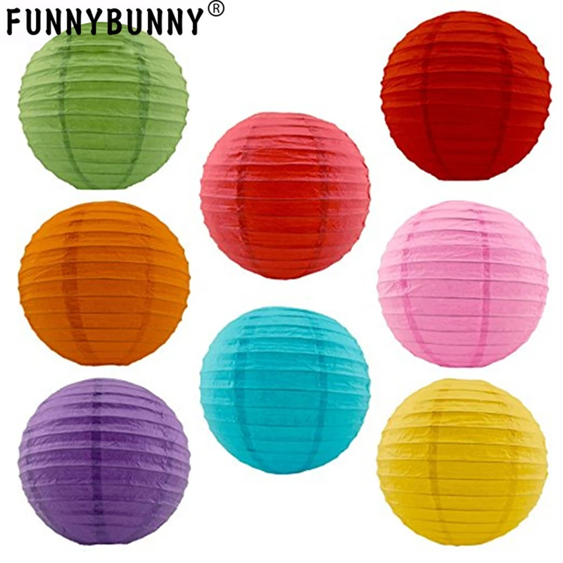 

FUNNYBUNNY 20CM Festival Lantern Home and Garden Original 8inch Round LED Outdoor Solar Lantern, Handmade with Weather-Resistant
