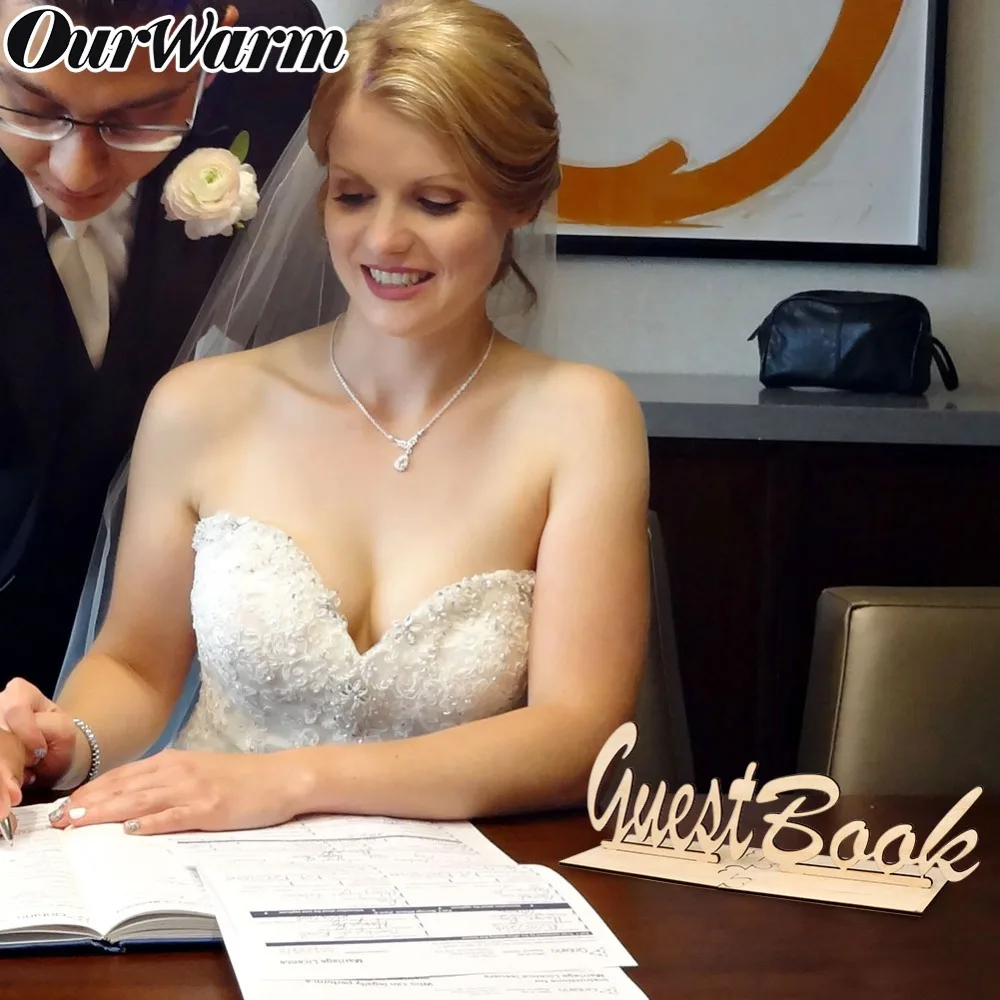 

OurWarm Wedding Guest Book Visit Sign DIY Decoration Table Wooden Guest Book Sign Easy Assembly Wedding Birthday Gifts Creative