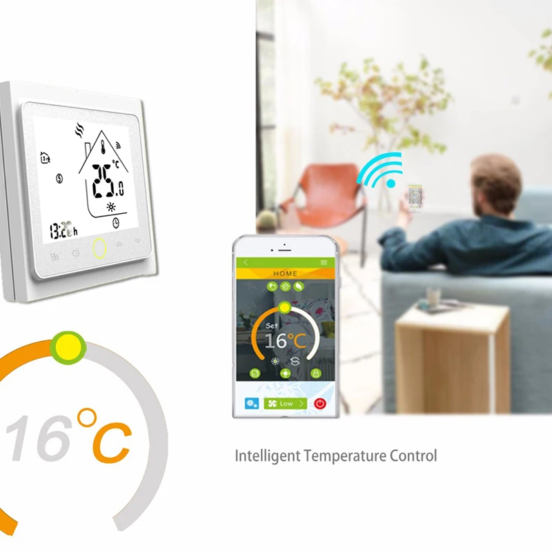 Wifi Thermostat For Water/Gas Boiler LCD Display Smart WIFI Temperature Controller Works With Alexa For Voice Control