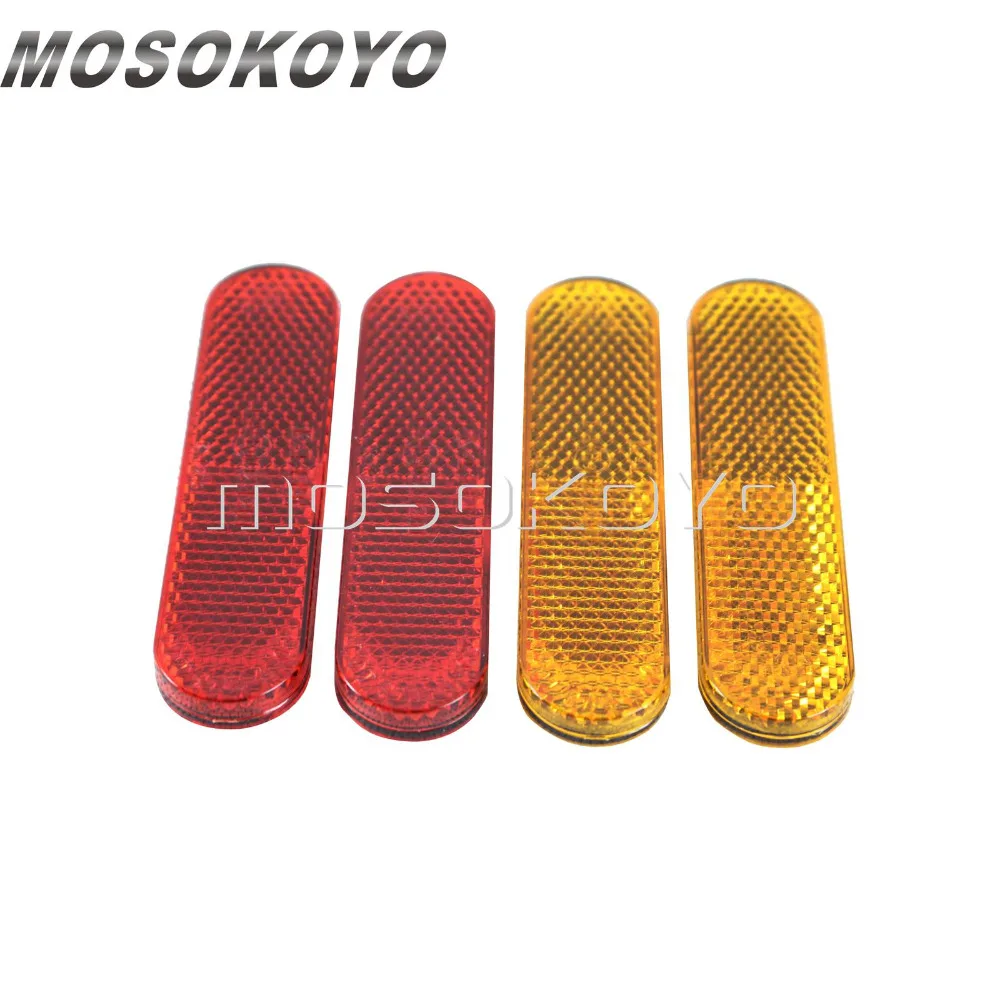 

2pcs Stick On 9.5cm*2.5cm Safety Warning Reflector Self Adhesive Tape Reflector Plate Sticker for Motorcycle Bike ATV Truck