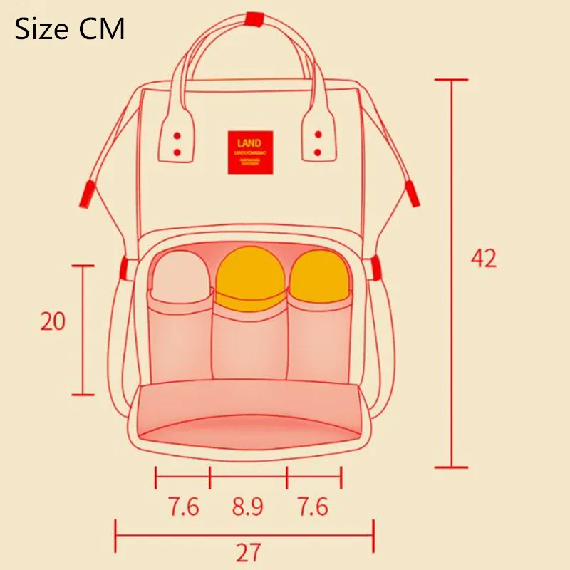 LAND сумка для подгузников 2018 детские сумки Большой пеленки сумка рюкзак Органайзер Материнские сумки для мамы сумки Детские Рюкзак для