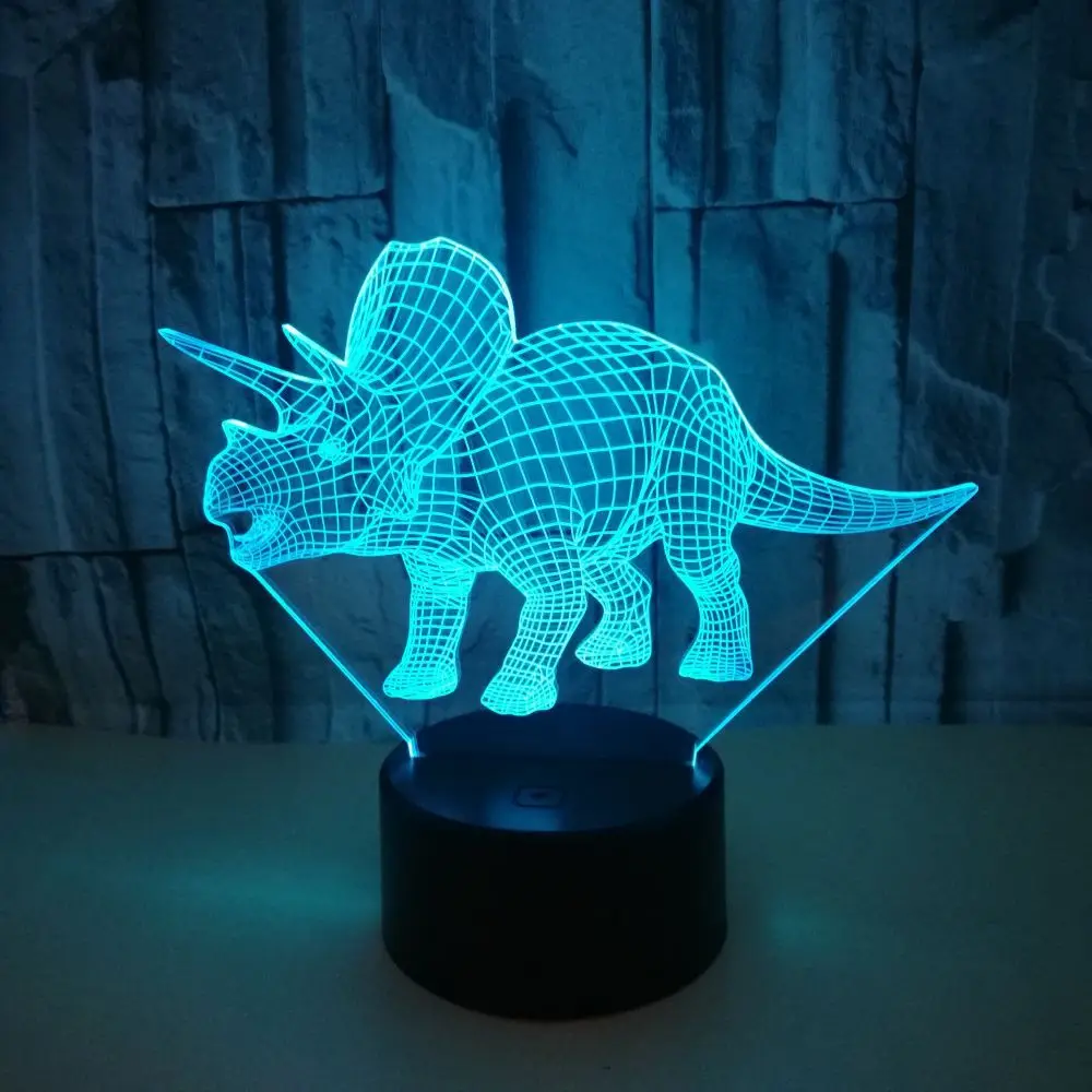 Новые 3d ночники в виде динозавра с красочным сенсорным управлением светодиодные