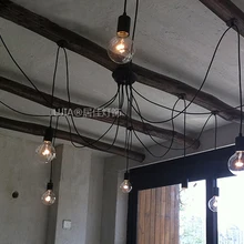 Большая лампа потолочный светильник гладить E27 основа+ 220 v Большая лампа Эдисона ресторан столовая освещение фойе