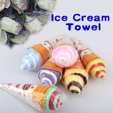 Милый портативный двойной цвет форма мороженого мягкое полотенце для мытья подарок