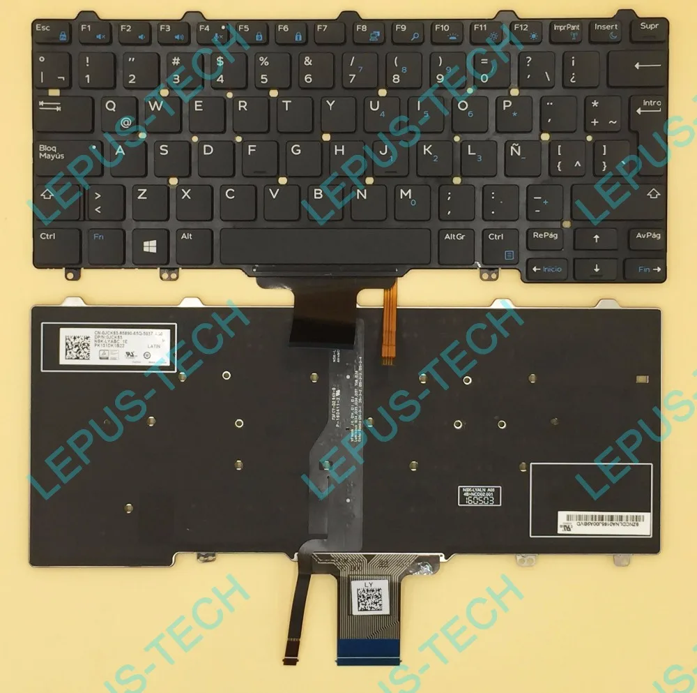 

Original LA SP Keyboard for DELL XPS 12 9250 E7270 E5270 E5250 E7250 E7275 3150 3160 keyboard with backlight Latin 9Z.NDCBC.A1E